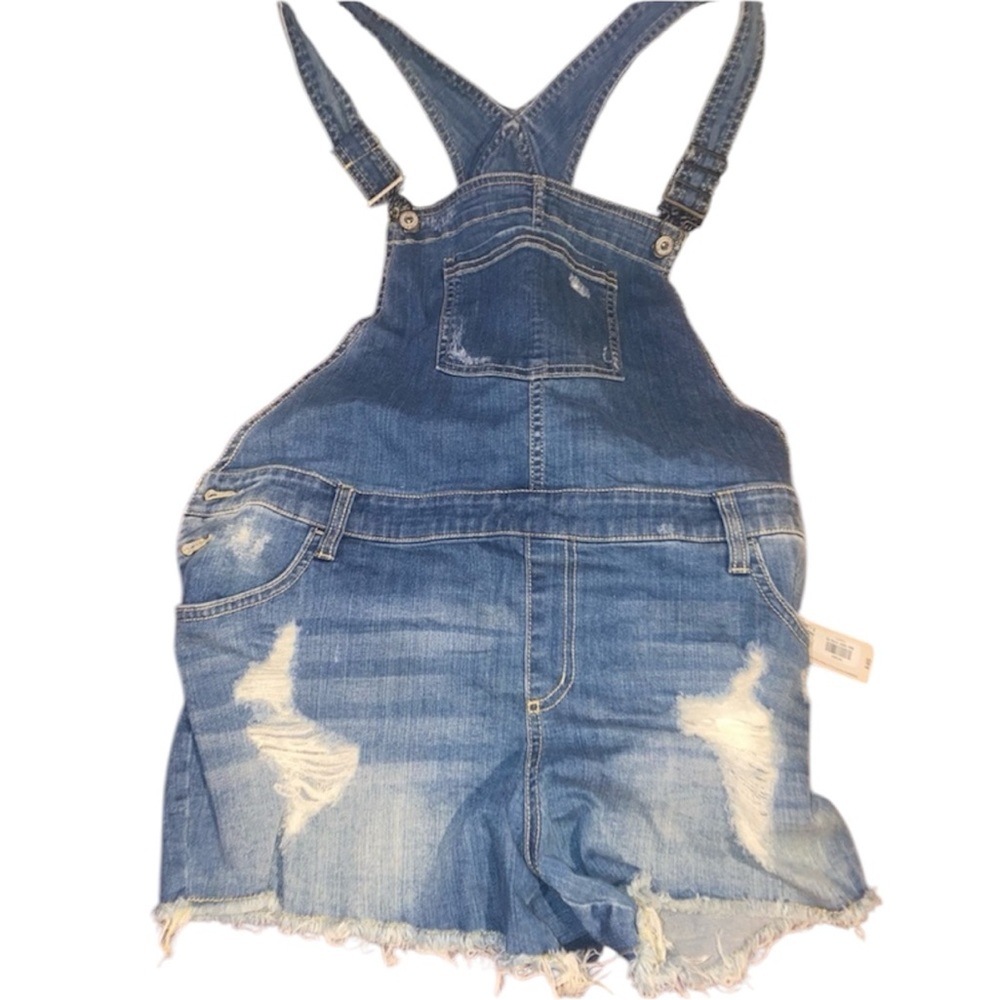 Arizona Denim Ripped Jean Shorts Overalls